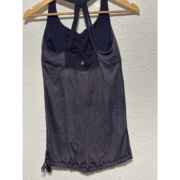 Lululemon Athletica Tank Top Purple Built In Bra Drawstring Activewear - Picture 2 of 5